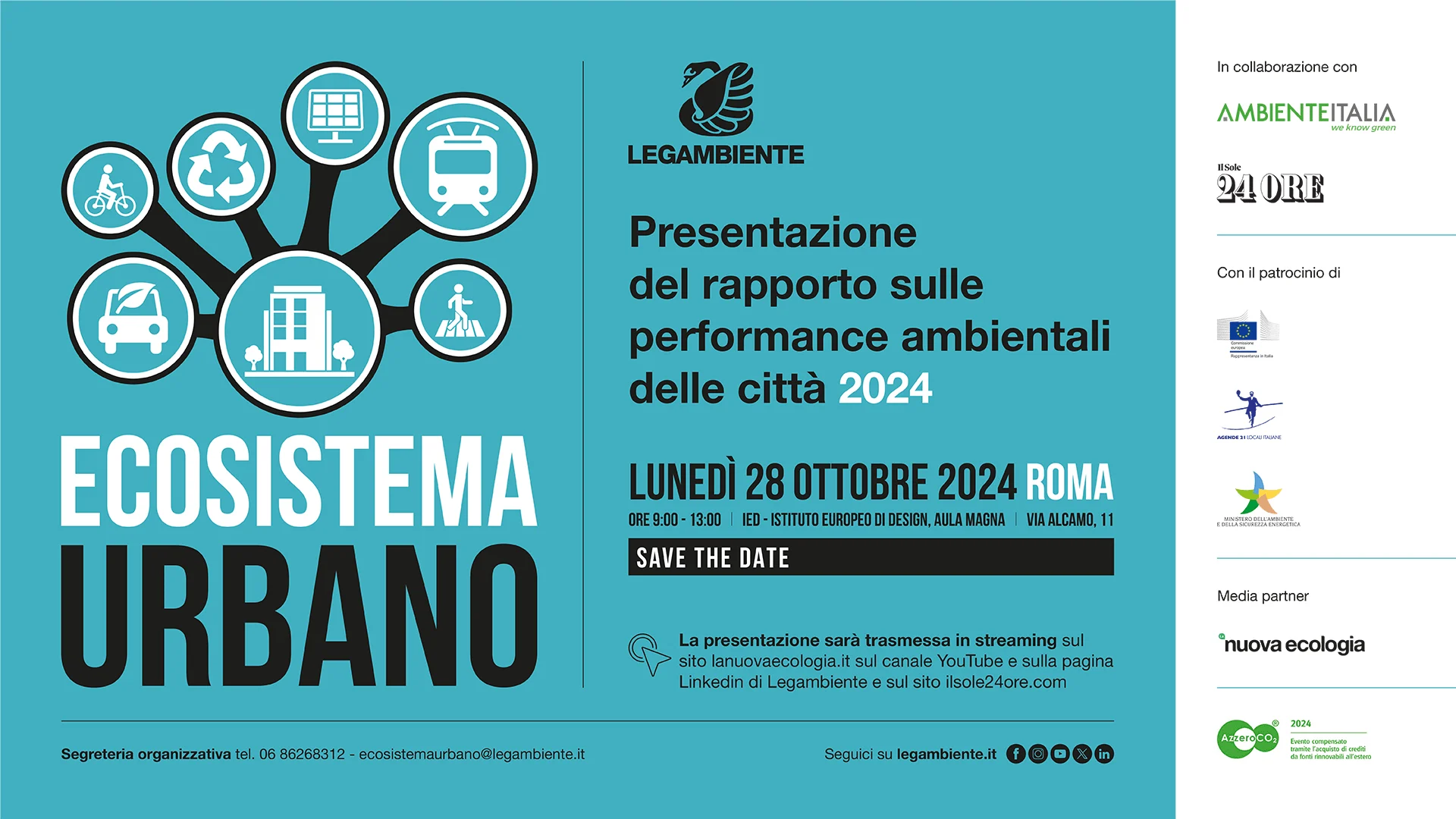 Presentazione del rapporto sulle performance ambientali delle città 2024. Lunedì 28 ottobre 2024, Roma